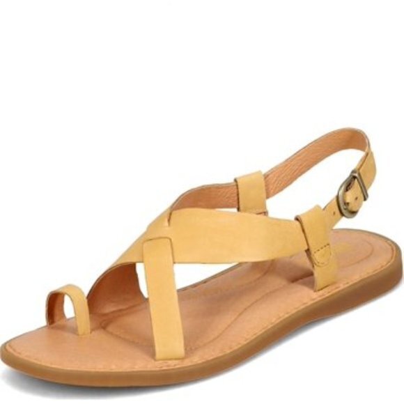 NEW Born Inya Crossover Sandal YELLOW LEATHER Womens Size 6M Shoes - Picture 1 of 6